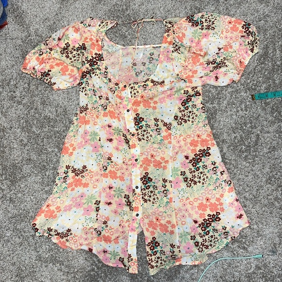 Free People Callie Yellow Floral Vintage Combo Tunic Top size medium - Picture 6 of 10